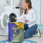 Personalized Australia Swimming Athlete Laundry Basket Aboriginal Dot Pattern Competitive Swimmer Patriotic