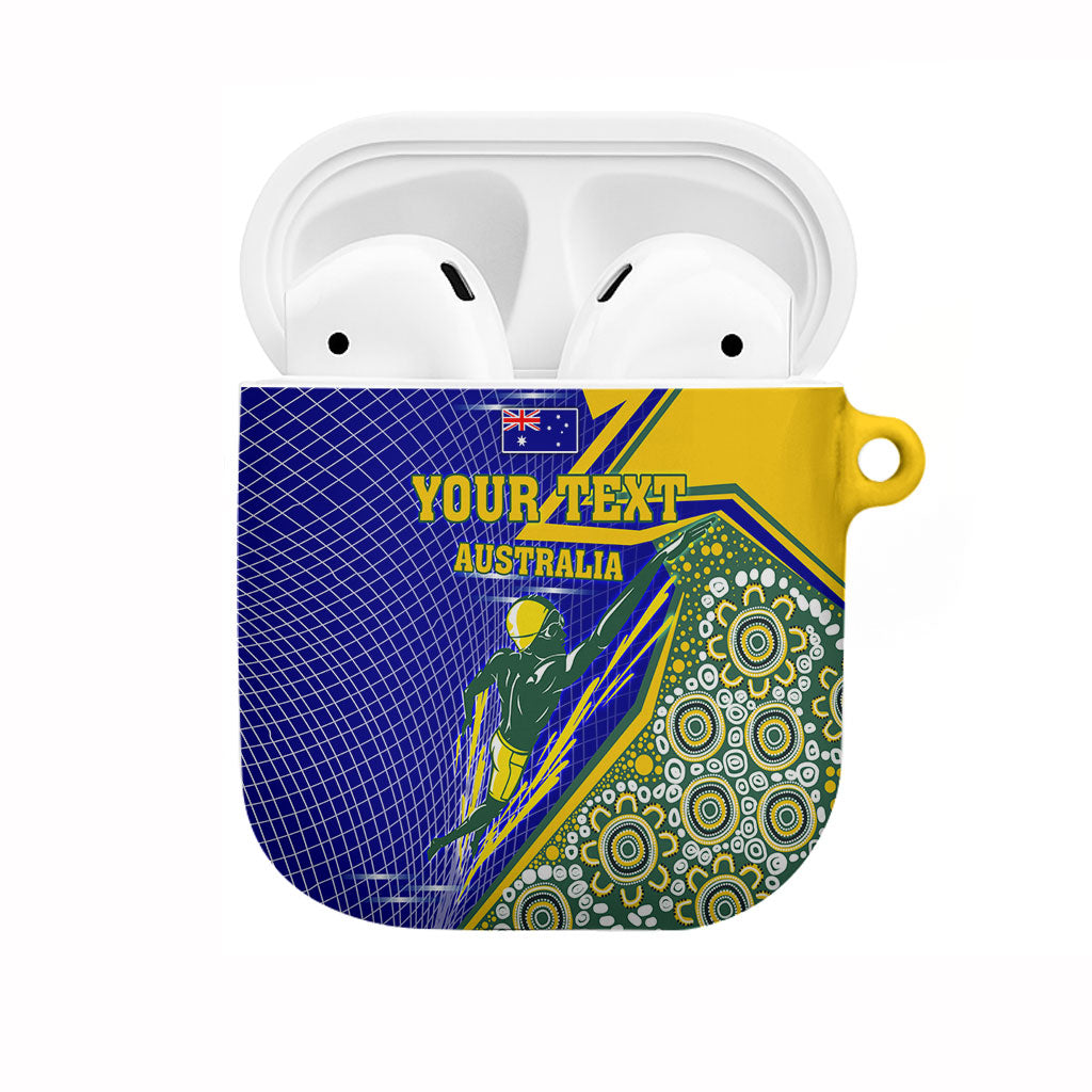Personalized Australia Swimming Athlete AirPods Case Aboriginal Dot Pattern Competitive Swimmer Patriotic