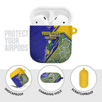 Personalized Australia Swimming Athlete AirPods Case Aboriginal Dot Pattern Competitive Swimmer Patriotic