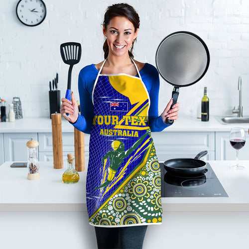 Personalized Australia Swimming Athlete Apron Aboriginal Dot Pattern Competitive Swimmer Patriotic