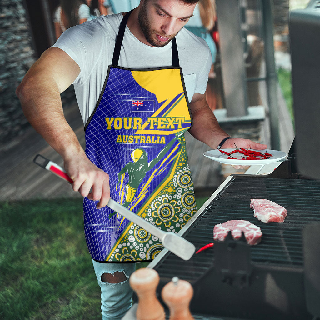 Personalized Australia Swimming Athlete Apron Aboriginal Dot Pattern Competitive Swimmer Patriotic
