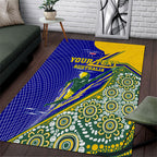 Personalized Australia Swimming Athlete Area Rug Aboriginal Dot Pattern Competitive Swimmer Patriotic