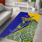 Personalized Australia Swimming Athlete Area Rug Aboriginal Dot Pattern Competitive Swimmer Patriotic