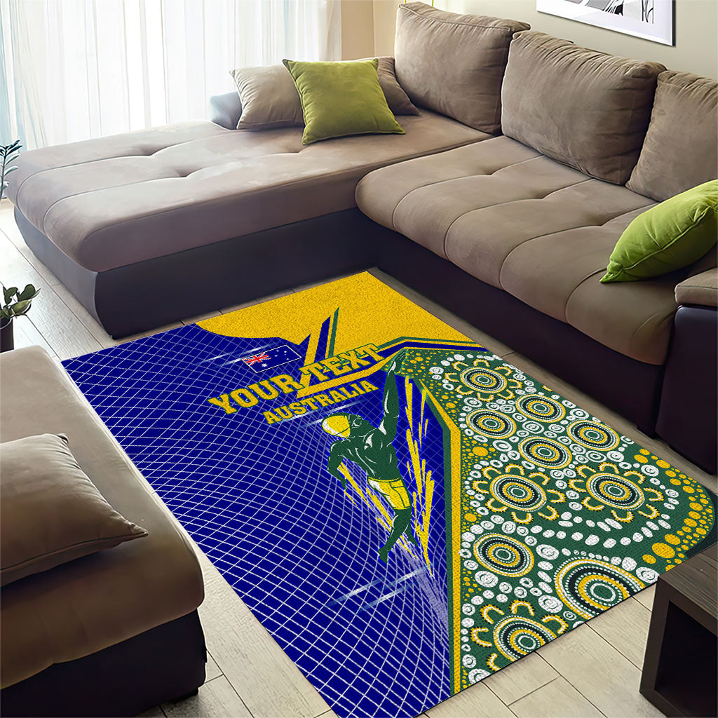 Personalized Australia Swimming Athlete Area Rug Aboriginal Dot Pattern Competitive Swimmer Patriotic