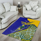 Personalized Australia Swimming Athlete Area Rug Aboriginal Dot Pattern Competitive Swimmer Patriotic