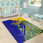 Personalized Australia Swimming Athlete Area Rug Aboriginal Dot Pattern Competitive Swimmer Patriotic
