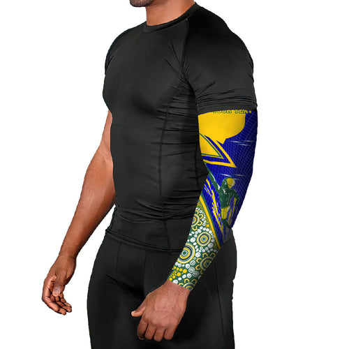 Personalized Australia Swimming Athlete Arm Sleeves Aboriginal Dot Pattern Competitive Swimmer Patriotic