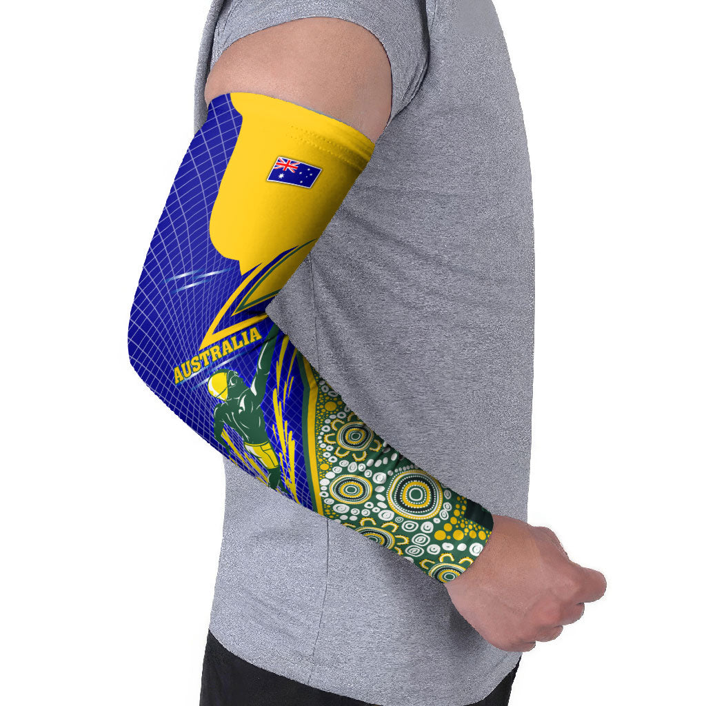Personalized Australia Swimming Athlete Arm Sleeves Aboriginal Dot Pattern Competitive Swimmer Patriotic
