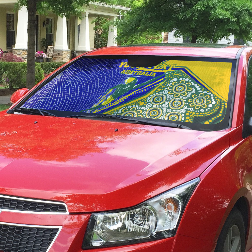 Personalized Australia Swimming Athlete Auto Sun Shade Aboriginal Dot Pattern Competitive Swimmer Patriotic