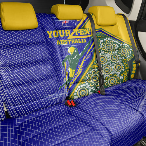 Personalized Australia Swimming Athlete Back Car Seat Cover Aboriginal Dot Pattern Competitive Swimmer Patriotic