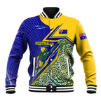 Personalized Australia Swimming Athlete Baseball Jacket Aboriginal Dot Pattern Competitive Swimmer Patriotic