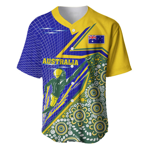 Personalized Australia Swimming Athlete Baseball Jersey Aboriginal Dot Pattern Competitive Swimmer Patriotic
