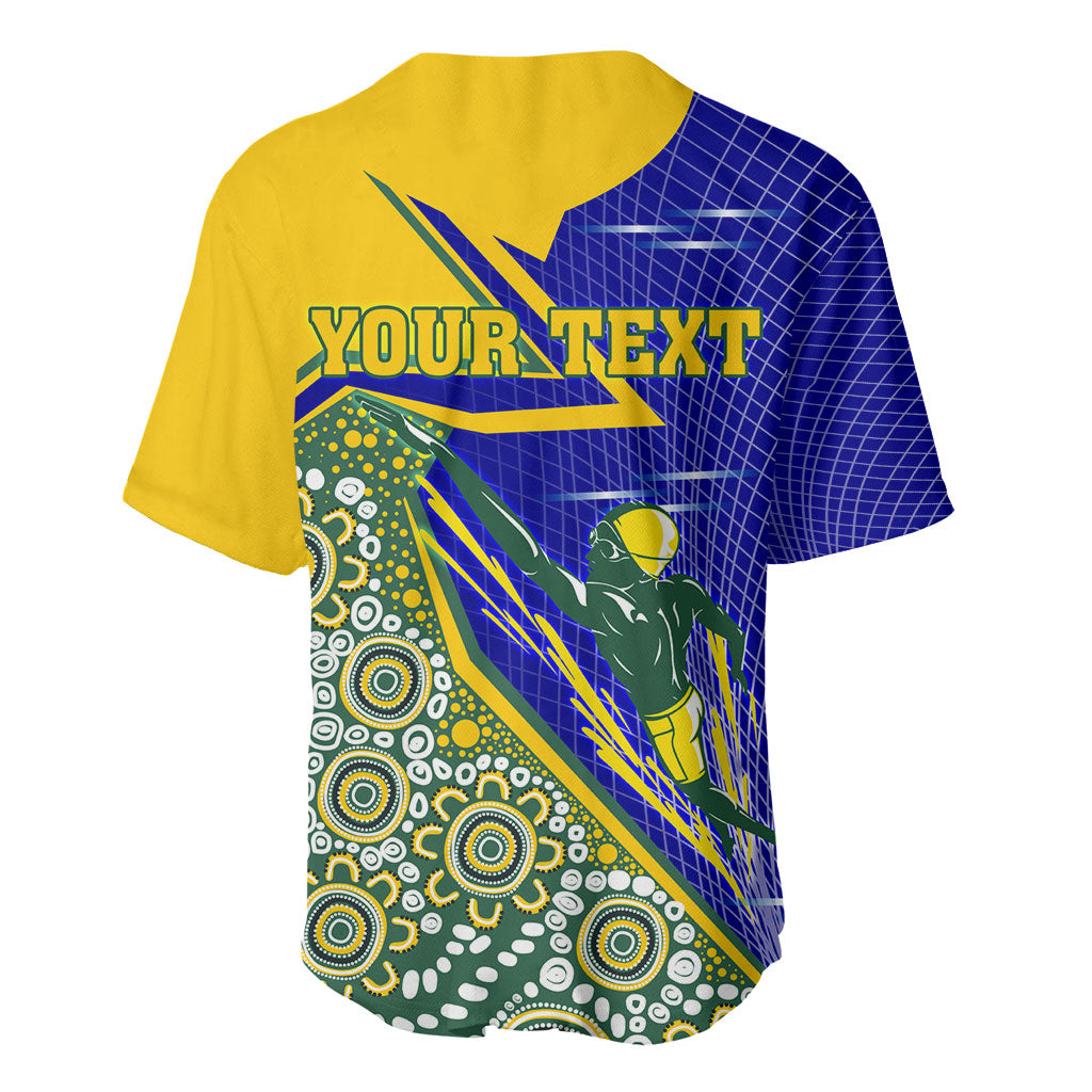 Personalized Australia Swimming Athlete Baseball Jersey Aboriginal Dot Pattern Competitive Swimmer Patriotic