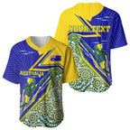 Personalized Australia Swimming Athlete Baseball Jersey Aboriginal Dot Pattern Competitive Swimmer Patriotic