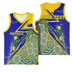 Personalized Australia Swimming Athlete Basketball Jersey Aboriginal Dot Pattern Competitive Swimmer Patriotic