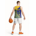 Personalized Australia Swimming Athlete Basketball Jersey Aboriginal Dot Pattern Competitive Swimmer Patriotic