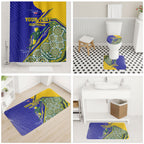 Personalized Australia Swimming Athlete Bathroom Set Aboriginal Dot Pattern Competitive Swimmer Patriotic