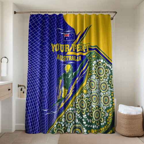 Personalized Australia Swimming Athlete Bathroom Set Aboriginal Dot Pattern Competitive Swimmer Patriotic