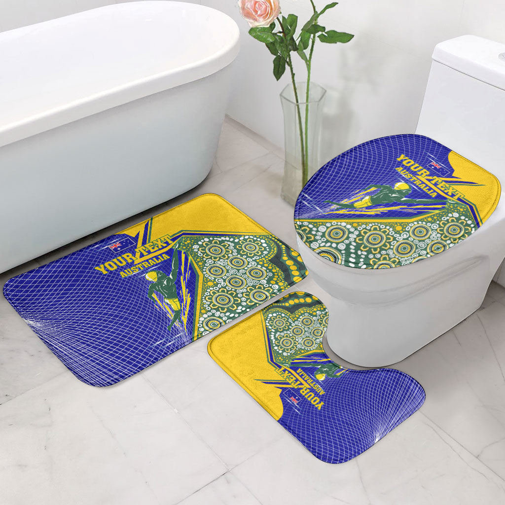 Personalized Australia Swimming Athlete Bathroom Set Aboriginal Dot Pattern Competitive Swimmer Patriotic