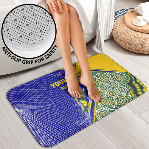Personalized Australia Swimming Athlete Bathroom Set Aboriginal Dot Pattern Competitive Swimmer Patriotic