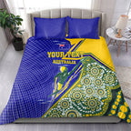 Personalized Australia Swimming Athlete Bedding Set Aboriginal Dot Pattern Competitive Swimmer Patriotic