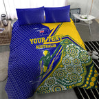 Personalized Australia Swimming Athlete Bedding Set Aboriginal Dot Pattern Competitive Swimmer Patriotic