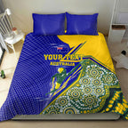 Personalized Australia Swimming Athlete Bedding Set Aboriginal Dot Pattern Competitive Swimmer Patriotic