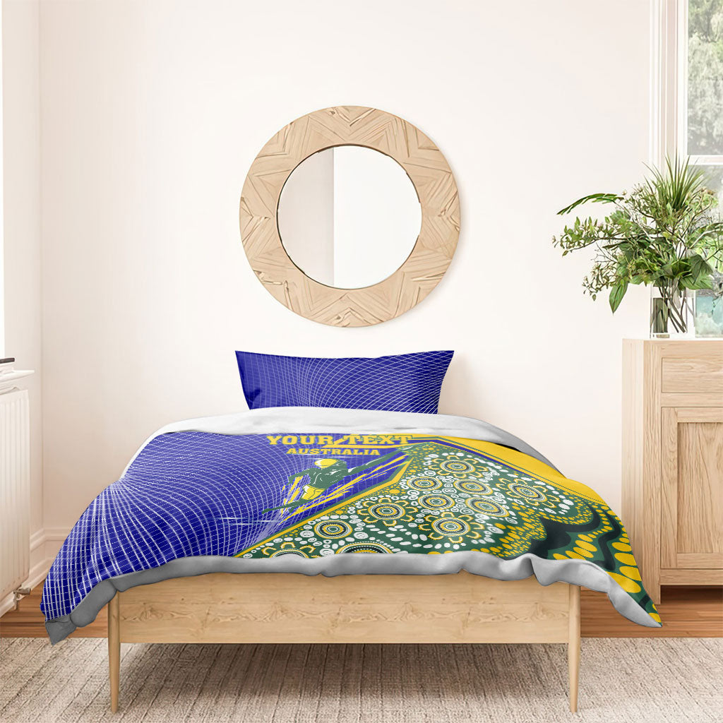 Personalized Australia Swimming Athlete Bedding Set Aboriginal Dot Pattern Competitive Swimmer Patriotic