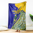 Personalized Australia Swimming Athlete Blanket Aboriginal Dot Pattern Competitive Swimmer Patriotic