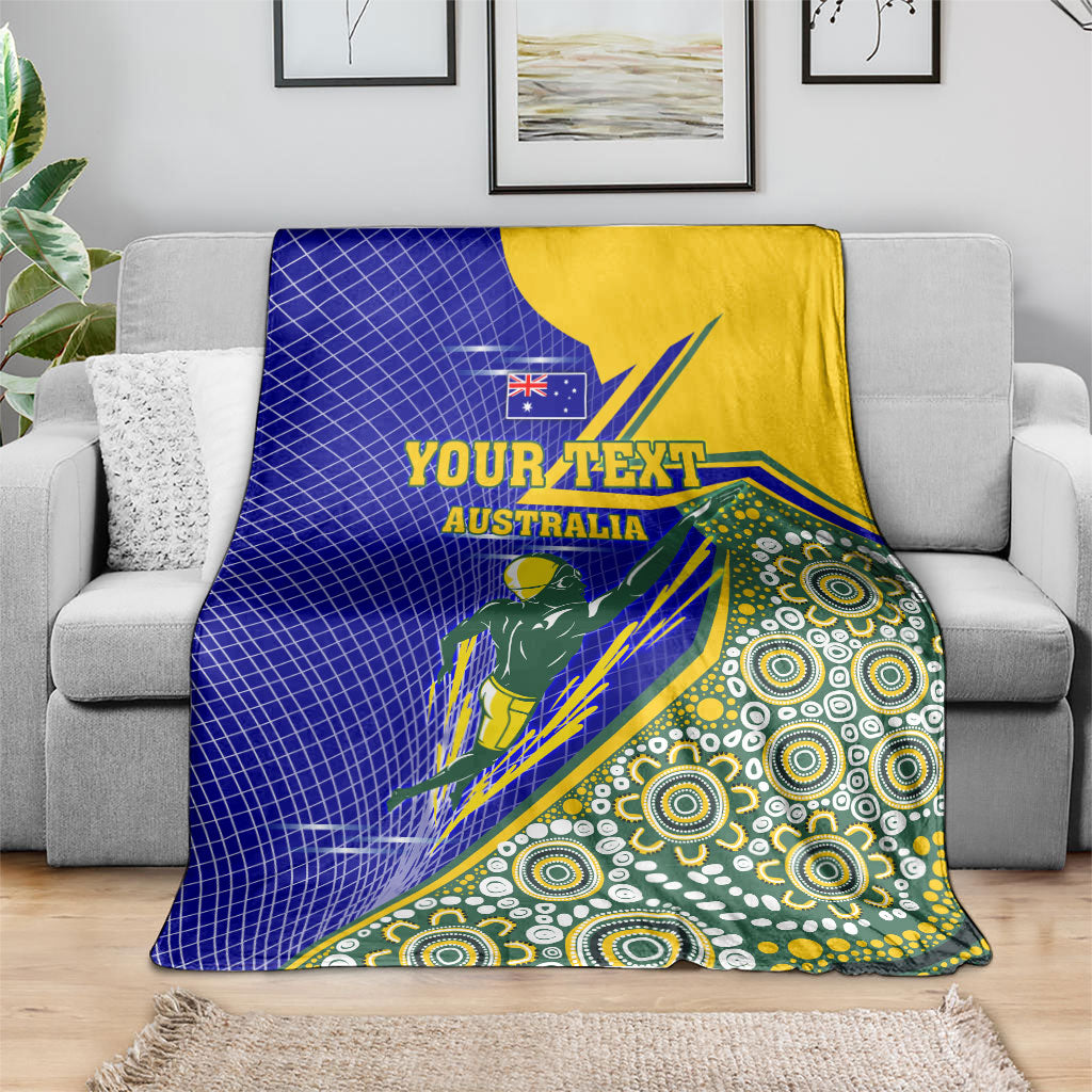 Personalized Australia Swimming Athlete Blanket Aboriginal Dot Pattern Competitive Swimmer Patriotic