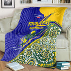 Personalized Australia Swimming Athlete Blanket Aboriginal Dot Pattern Competitive Swimmer Patriotic