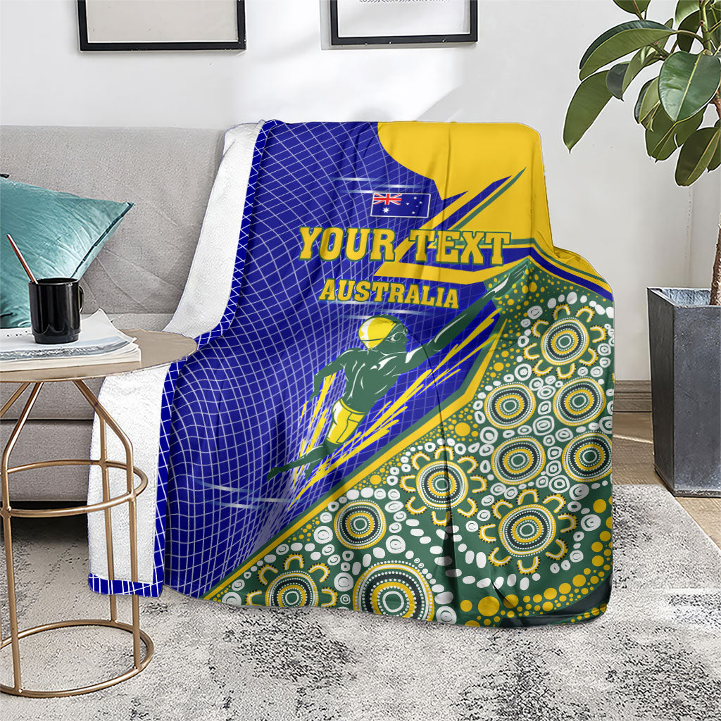 Personalized Australia Swimming Athlete Blanket Aboriginal Dot Pattern Competitive Swimmer Patriotic