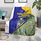 Personalized Australia Swimming Athlete Blanket Aboriginal Dot Pattern Competitive Swimmer Patriotic