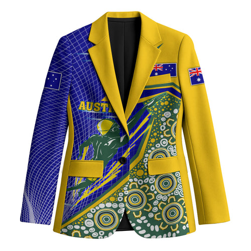 Personalized Australia Swimming Athlete Blazer Aboriginal Dot Pattern Competitive Swimmer Patriotic