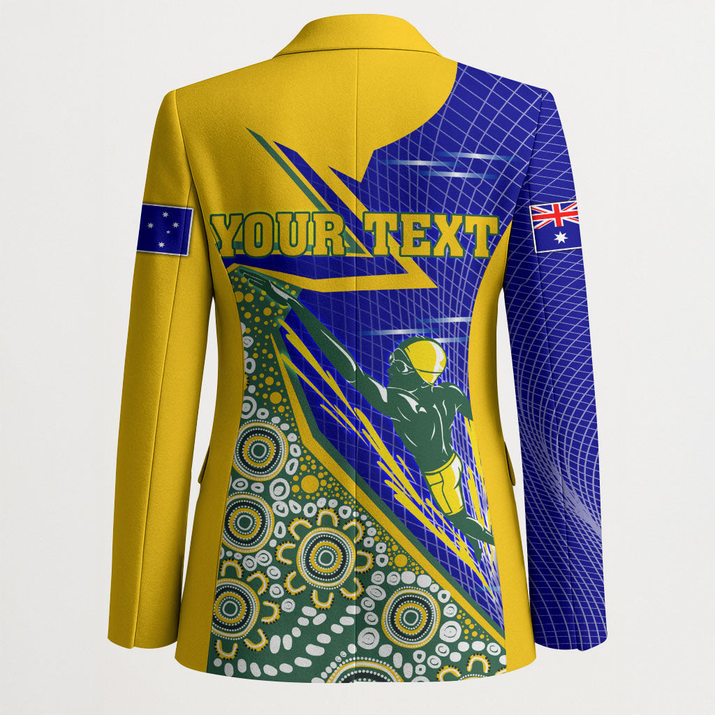 Personalized Australia Swimming Athlete Blazer Aboriginal Dot Pattern Competitive Swimmer Patriotic