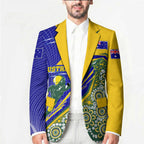 Personalized Australia Swimming Athlete Blazer Aboriginal Dot Pattern Competitive Swimmer Patriotic