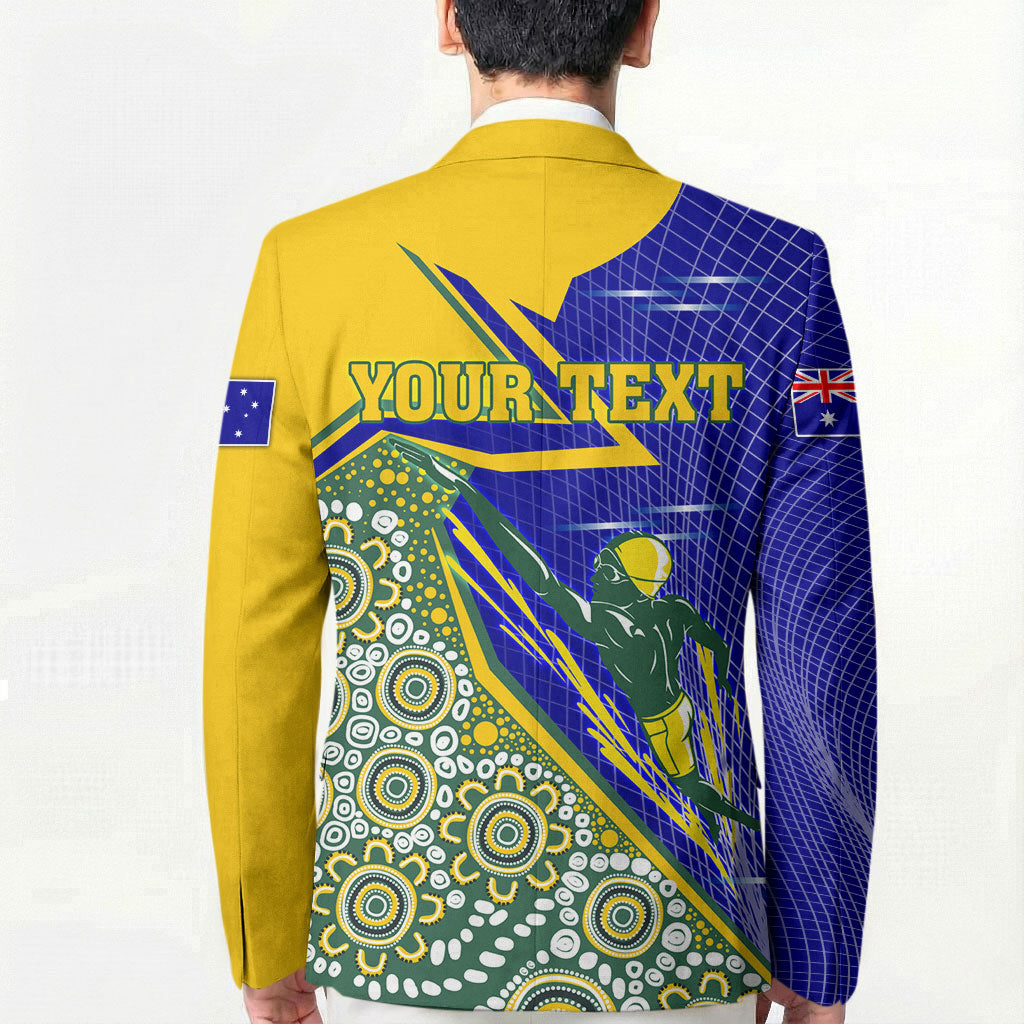 Personalized Australia Swimming Athlete Blazer Aboriginal Dot Pattern Competitive Swimmer Patriotic