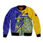 Personalized Australia Swimming Athlete Bomber Jacket Aboriginal Dot Pattern Competitive Swimmer Patriotic