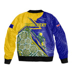 Personalized Australia Swimming Athlete Bomber Jacket Aboriginal Dot Pattern Competitive Swimmer Patriotic