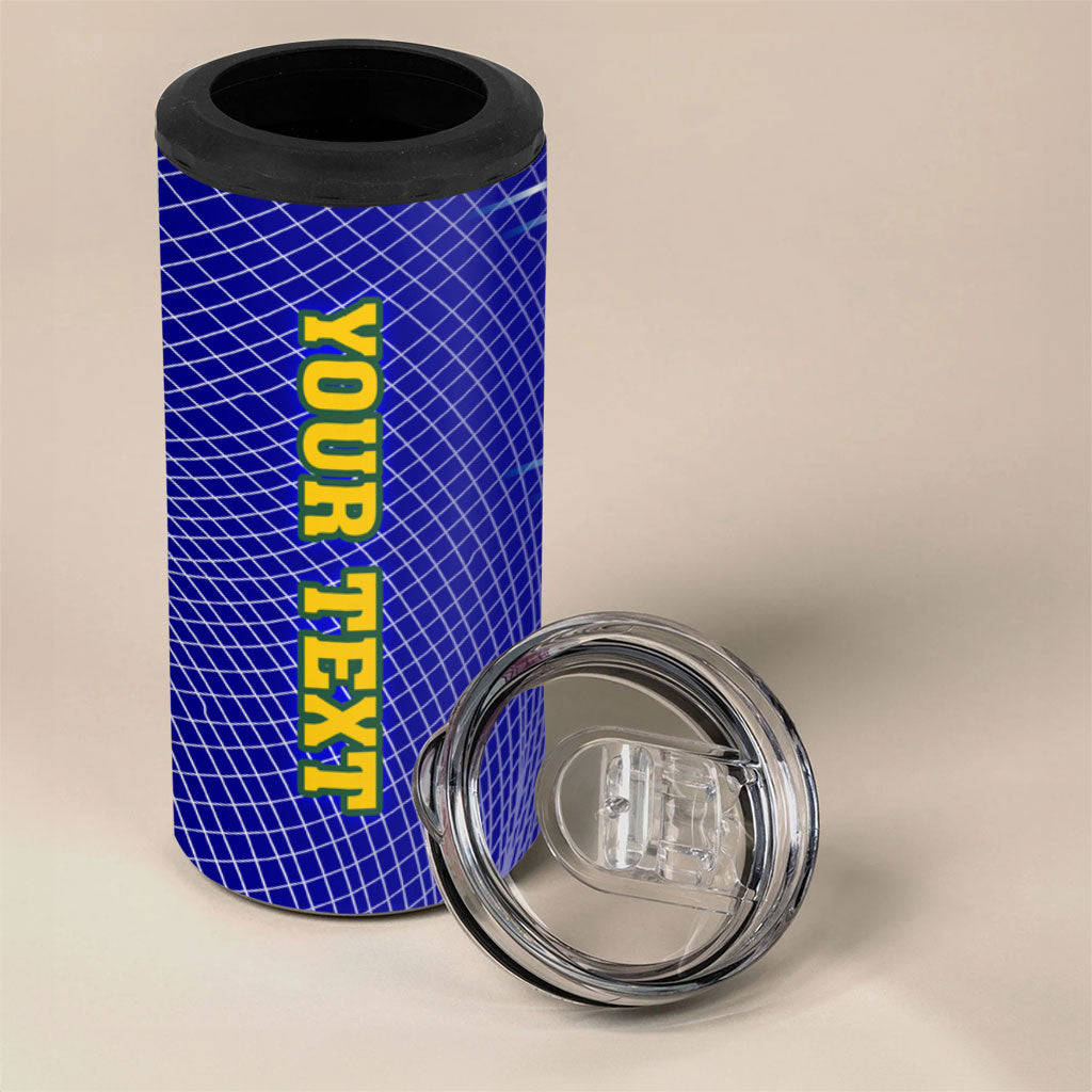 Personalized Australia Swimming Athlete 4 in 1 Can Cooler Tumbler Aboriginal Dot Pattern Competitive Swimmer Patriotic