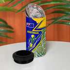 Personalized Australia Swimming Athlete 4 in 1 Can Cooler Tumbler Aboriginal Dot Pattern Competitive Swimmer Patriotic