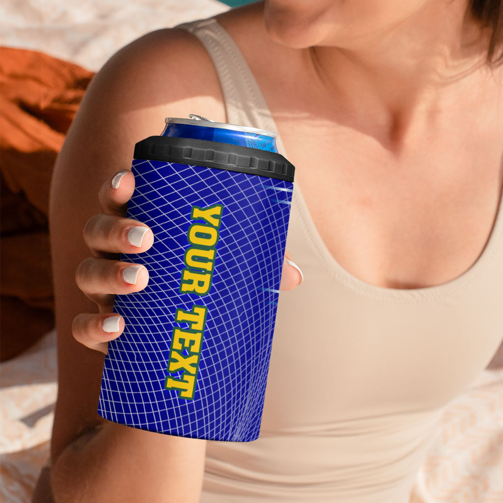 Personalized Australia Swimming Athlete 4 in 1 Can Cooler Tumbler Aboriginal Dot Pattern Competitive Swimmer Patriotic