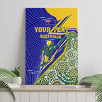 Personalized Australia Swimming Athlete Canvas Wall Art Aboriginal Dot Pattern Competitive Swimmer Patriotic