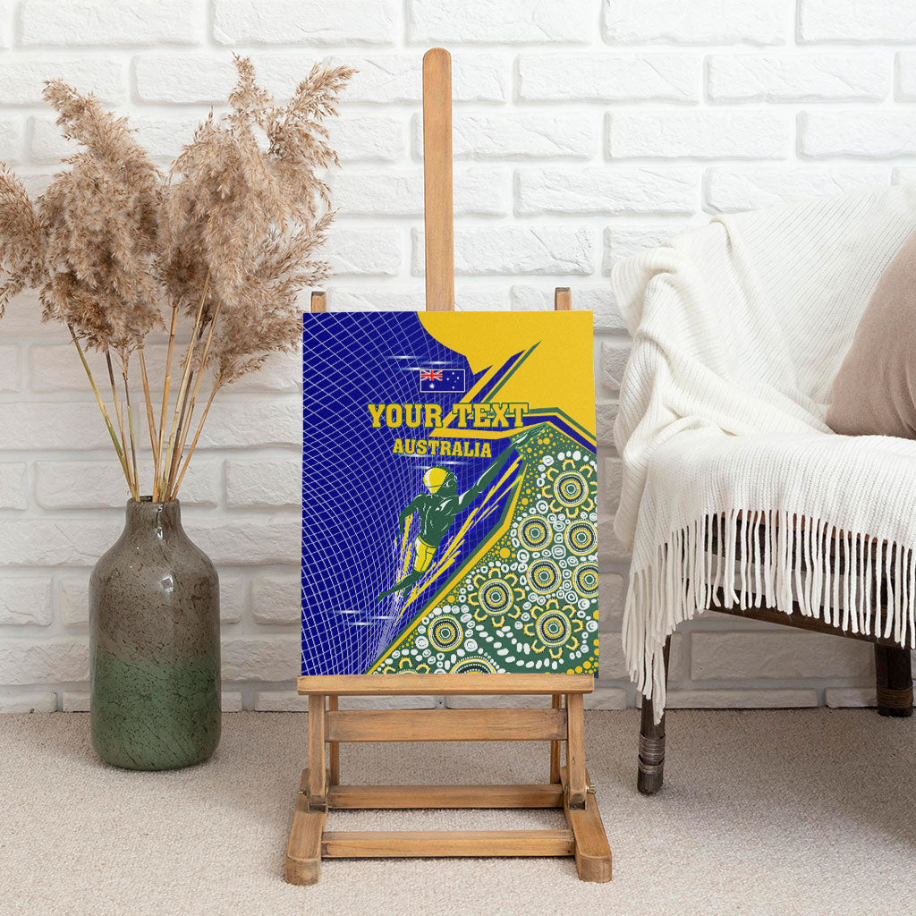 Personalized Australia Swimming Athlete Canvas Wall Art Aboriginal Dot Pattern Competitive Swimmer Patriotic
