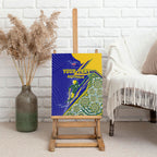 Personalized Australia Swimming Athlete Canvas Wall Art Aboriginal Dot Pattern Competitive Swimmer Patriotic