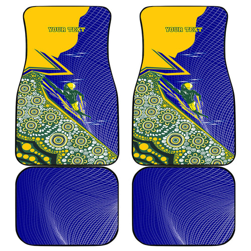 Personalized Australia Swimming Athlete Car Mats Aboriginal Dot Pattern Competitive Swimmer Patriotic