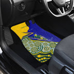 Personalized Australia Swimming Athlete Car Mats Aboriginal Dot Pattern Competitive Swimmer Patriotic
