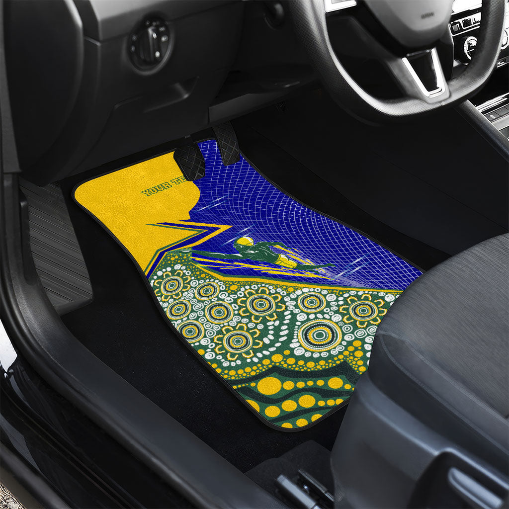 Personalized Australia Swimming Athlete Car Mats Aboriginal Dot Pattern Competitive Swimmer Patriotic