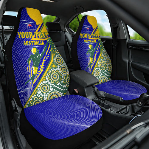 Personalized Australia Swimming Athlete Car Seat Cover Aboriginal Dot Pattern Competitive Swimmer Patriotic