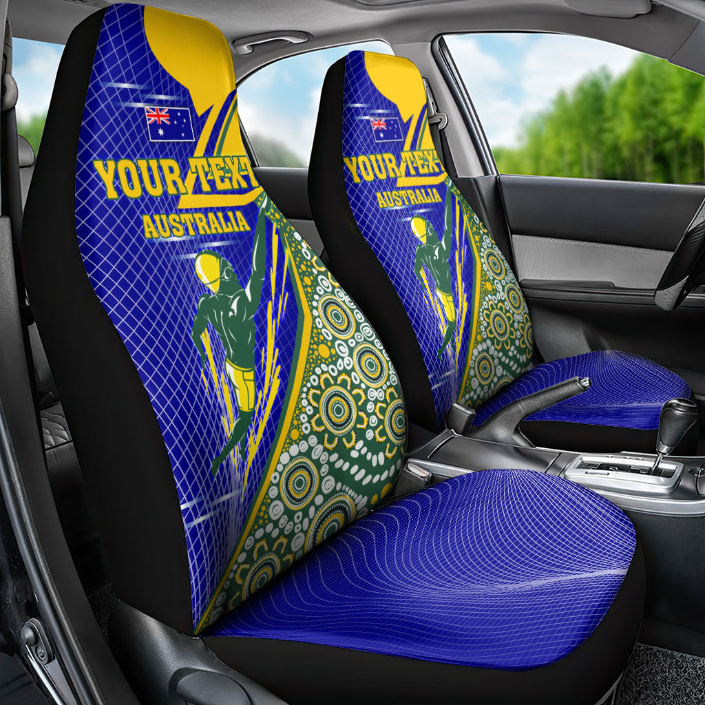 Personalized Australia Swimming Athlete Car Seat Cover Aboriginal Dot Pattern Competitive Swimmer Patriotic